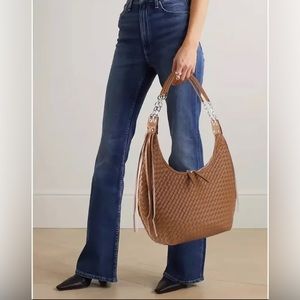 Western Style Tassel Shoulder Bag. Brown Faux Leather Bag.
